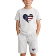 thumbnail image 2 of Amidoa Girls 2 Piece Outfits Summer Clothes Short Sleeve Cotton Floral Print T-Shirt and Shorts Casual Kids Clothing Sets White Size 5T, 2 of 9