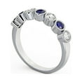 thumbnail image 2 of 0.70 Ct Unique Round Cut Real Blue Sapphire Diamond Eternity Band for Women 14K White Gold Size 7, 2 of 7