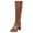 Brown, variant on PEASKJP Cowboy Boots for Women Mid Calf Chunky Heels Patent Leather Boots,Brown 40