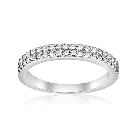 Pompeii3 1 4ct Double Row Diamond Wedding Ring 14k White Gold Pompeii3 1 4ct Double Row Diamond Wedding Ring 14k White Gold Womens Band Pave