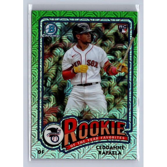 2024 Bowman Chrome Mega Box Rookie of the Year Favorites ROY-5 RC Ceddanne Rafaela Red Sox Baseball Card Boston Red Sox MLB Baseball Trading Card