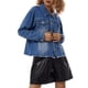 thumbnail image 5 of VISgogo - Chaqueta de mezclilla lavada para mujer, manga larga, con botones, suelta, para novio VISgogo moda, 5 of 9