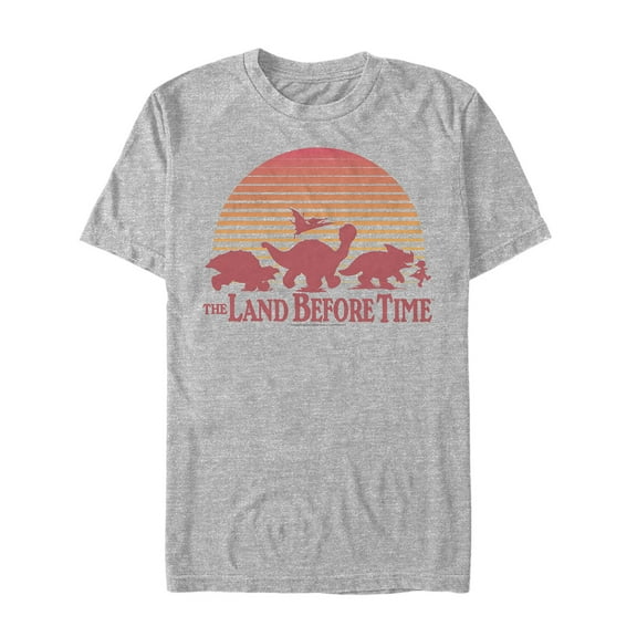 Men's The Land Before Time Retro Sunset Silhouette  Graphic Tee Athletic Heather X Large