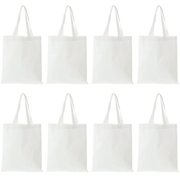 8Pcs Sublimation Canvas Bags Portable Shopping Bags Large Capacity Blank Bags