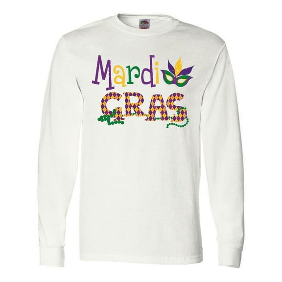 Inktastic Argyle Mardi Gras Long Sleeve T-Shirt