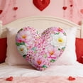 thumbnail image 6 of Heart Shaped Floral Throw Pillows for Valentine’s Day, Romantic Decorative Cushion with Soft Fabric, Cozy Accent for Couch Bed Anniversary Wedding Gift Home Decor, 6 of 6