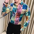 thumbnail image 3 of Camisas para hombre con cuadros a cuadros, estilo anime, hip hop, camisetas coloridas, originales con mangas, moda 2024, estética para hombre, diseñador asiático, 3 of 5