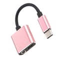 thumbnail image 2 of Bearachild USB C Audio Splitter C a Jack 3,5mm tipo C Cable adaptador auriculares Cable auricular 3,5mm adaptador convertidor para Teléfono y Comunicación Oro rosa, 2 of 5