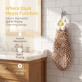 thumbnail image 5 of REGALWOVEN 1 Pack Chenille Hand Towel, Hanging Bathroom Hand Towels with Loops, Soft Absorbent Flower Towels Brown 6" x 15", 5 of 6