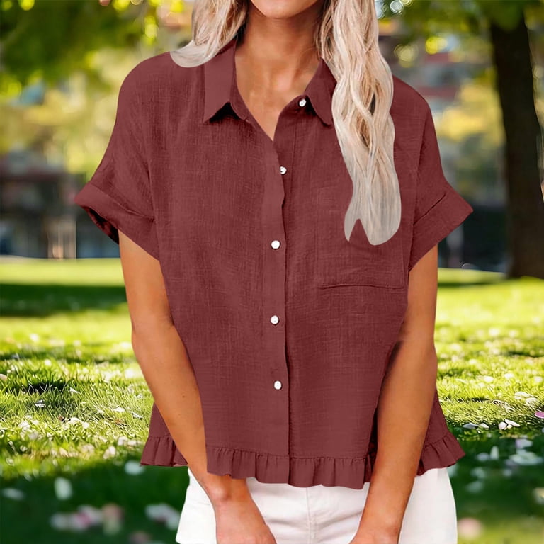 cute dress shirts for woman J.VER White Button Down Shirts for Women Long Sleeve Collared Dress Shirt