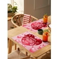thumbnail image 4 of Love Heart Placemats Set of 6, Washable Woven Burlap Cloth Fabric Placemat for Square/Rectangle/Round/Oval Dining Table, Easy Clean Place Mats for Toddlers, Kids Best Mom Happy Mother''s Day, 4 of 6