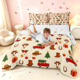 thumbnail image 3 of Manfei Rustic Western Christmas Full Size Comforter Sets,Farmhouse Horse Bull Skull Bedding Comforter Set,Yellow Orange,Christmas Reversible,3pcs,1 Comforter and 2 Pillowcases, 3 of 7