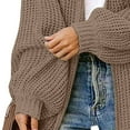 thumbnail image 6 of VISALY Chunky Cardigan Sweaters Oversized Sweaters Zip Up Long Lantern Sleeve Open Front Casual Soft Knit Cardigan Sweater Outerwear Tunic Tops Soft Sweaters Basic Fall Outfits Trendy Tops Rose Gold L, 6 of 8