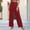Red, variant on Women's Summer Long Pants Baeitkot Women's Summer Fashion Solid Color Like Linen Pleated Straight Loose Casual Long Pants Mint Green S
