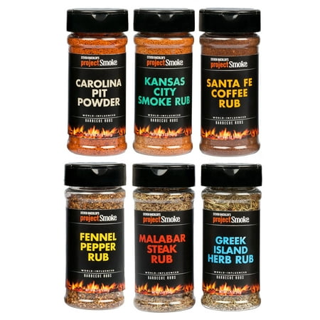 Steven Raichlen Project Smoke BBQ Spice Rub Seasoning Combo Gift Pack - 6 Pack World Wide Barbeque World-Wide BBQ Combo (Best Smoked Brisket Rub)