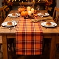 thumbnail image 4 of Fall Plaid Table Runner for Thanksgiving Holiday Dining Table Decoration, Washable Polyester Table Runner for Kitchen and Dining Room, 4 of 6