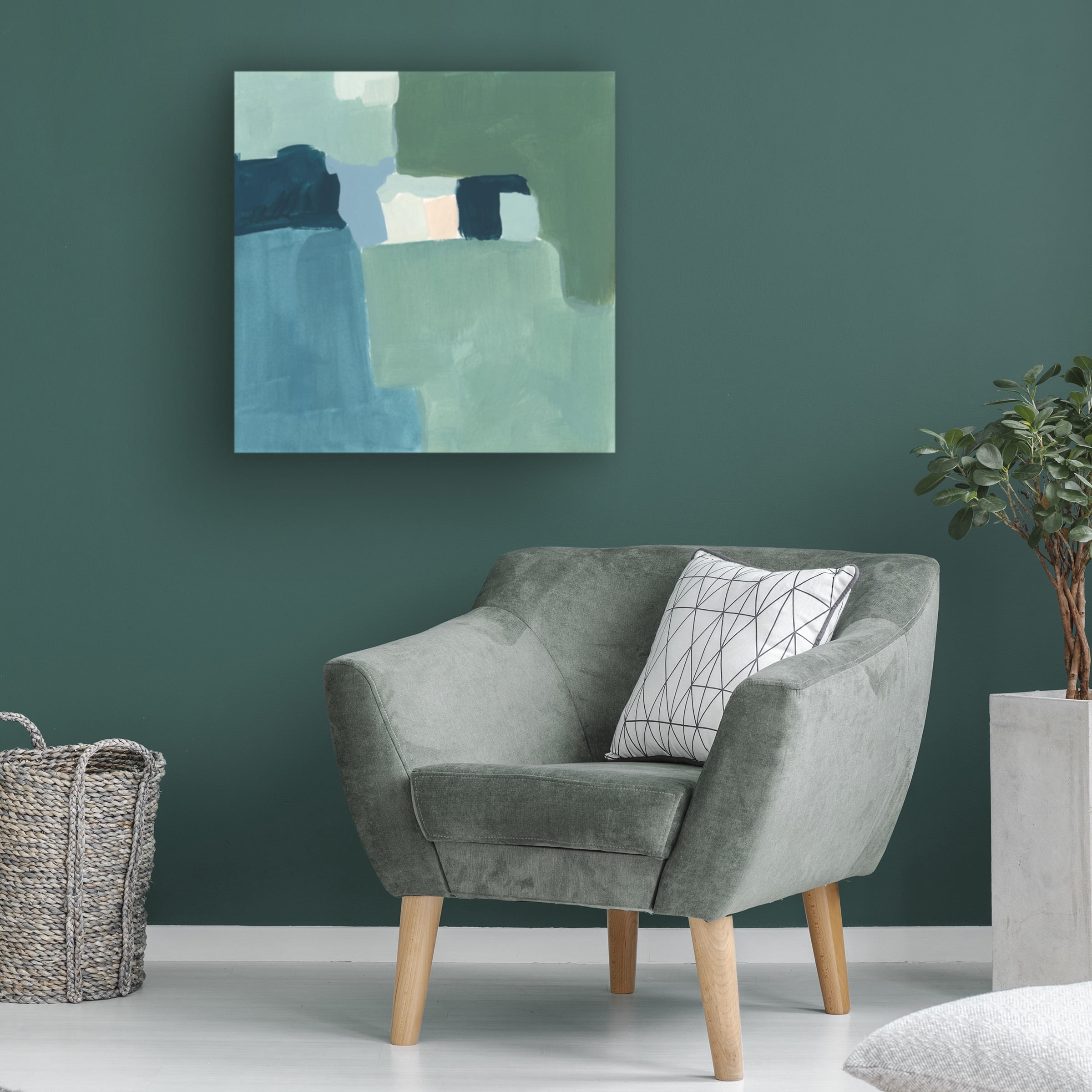 Victoria Barnes 'Teal and Sage II' Canvas Art