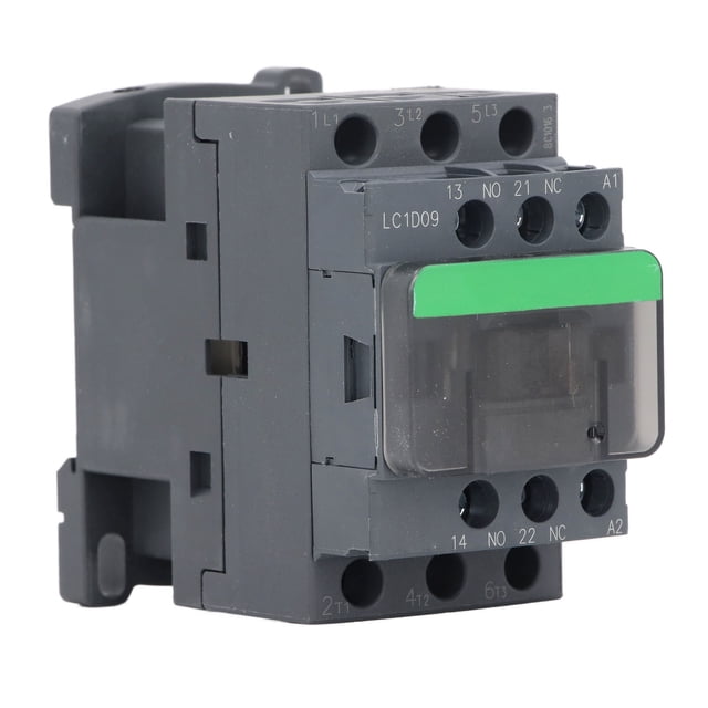 AC Contactor 1NO 1NC 9A 380V Coil AC Contactor Replaces High Voltage Motor Controller LC1D09 for Electrical Installation