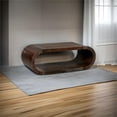 thumbnail image 2 of Hawthorne Collections Ellipse Solid Acacia Wood Coffee Table - Gray, 2 of 8