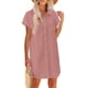 thumbnail image 1 of Vestido Zeagoo de lino de algodón con cuello en V y manga corta, 1 of 6