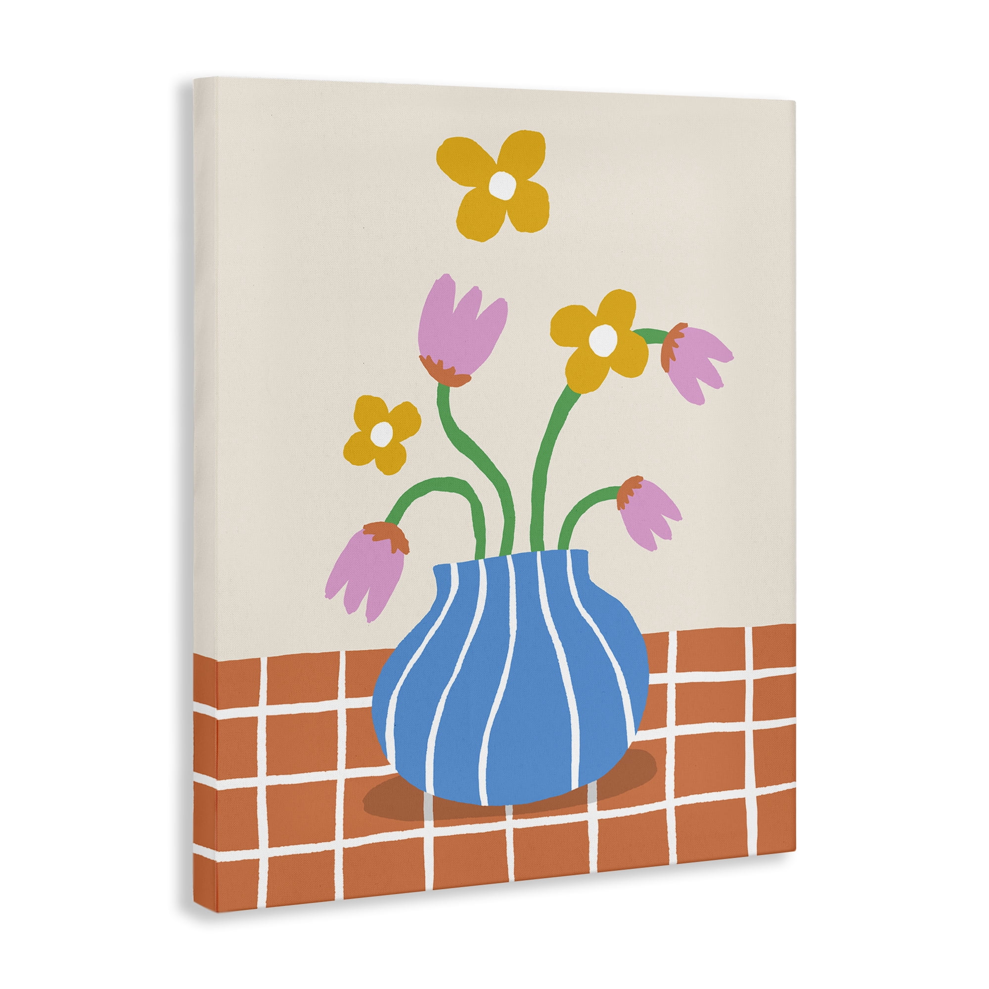 Stupell Industries Whimsical Flower Market Plants & Flowers Painting Wrapped Canvas Art Print Wall Art, 30 x 40