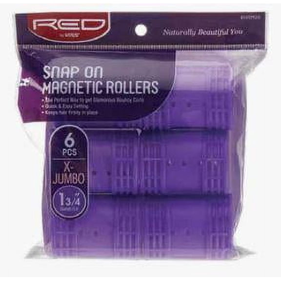 Red by Kiss Snap On Magnetic Roller – Smooth Curlers for All Hair Types | Choose Size
