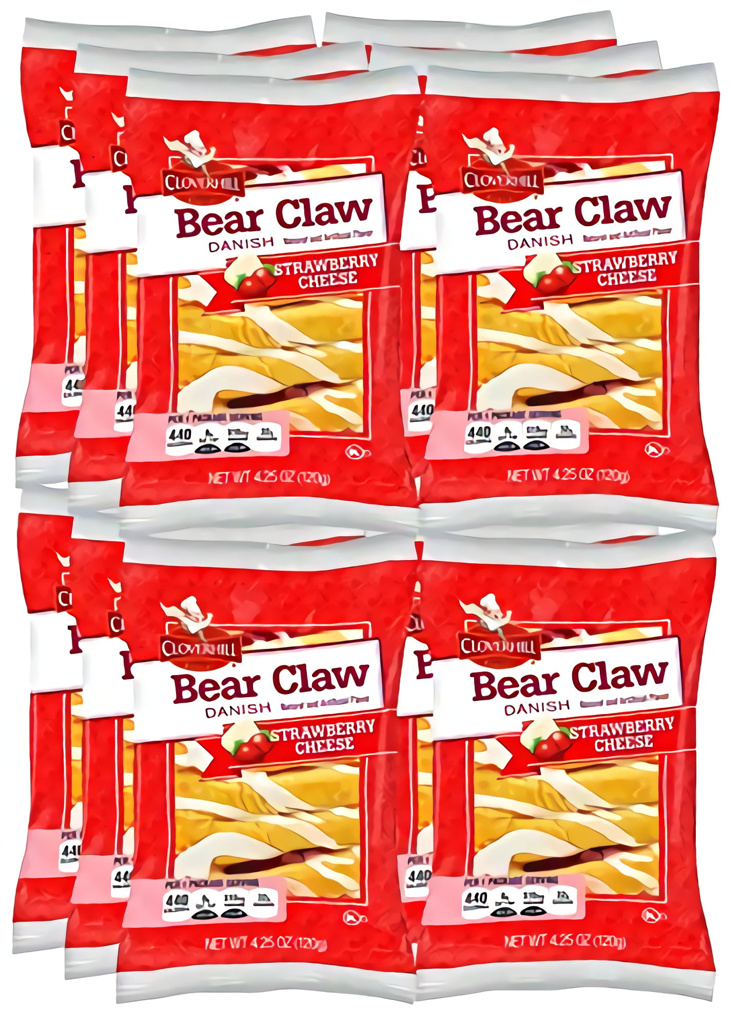 Cloverhill Danish Fruit Pastry Variety Pack Strawberry, Cherry