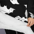 thumbnail image 3 of Oversized Wearable Blanket Hoodie,Halloween Bat Silhouettes Sherpa Blanket Hoodie with Super Pockets,Super Warm Fuzzy Pullover for Women & Men, 3 of 6