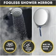 thumbnail image 3 of Shower Mirror Fogless for Shaving - with Suction, Razor Holder for Shower & Swivel, Small Mirror, Shower Accessories, Bathroom Mirror, Bathroom Accessories, Holds Razors (Chrome), 3 of 12