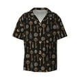 thumbnail image 2 of Lsque Jewelry And Keys print Men's Cuban Collar Short Sleeve Shirt Summer Beachwear Casual Button Down Fashionable Vacation Leisure Shirt-Small, 2 of 7