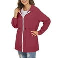 thumbnail image 4 of Enjoytime Rain Coats for Women Waterproof Lightweight Rain Jackets Fall Winter Outdoor Windbreaker Coat with Hood, 4 of 7