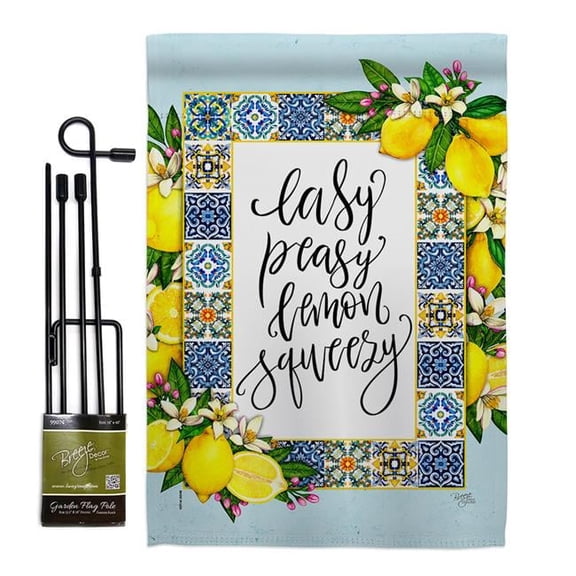 Breeze Decor GS120262-BO Easy Lemon Food Fruit 13 x 18.5. in. Double-Sided Decorative Vertical House Garden Flag Set for Decoration Banner Yard Gift