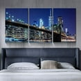 thumbnail image 5 of 3 Panel Canvas Wall Art Prints - Modern New York Prints Cityscape Brooklyn Bridge Picture Stretched and Framed for Living Room Home Office Decor - 12"x16" x 3 Panels, 5 of 7