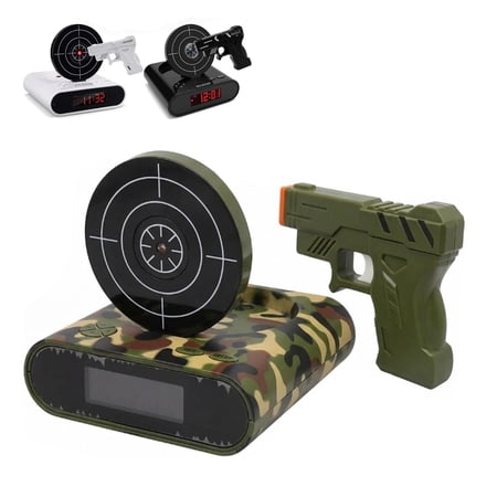 Shot Clock Alarm Interactive Gun Target Wake Up Clock with 2 Alarm Modes LED Display Perfect for photo Shot Clock Alarm Interactive Gun Target Wake Up Clock with 2 Alarm Modes LED Display Perfect for