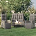 thumbnail image 1 of vidaXL 4 Piece Garden Dining Set with Cushions Grey Poly Rattan, 1 of 5