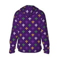 thumbnail image 3 of Kdxio Purple Mardi Gras Print Women Men Sun Protection UPF 50+ Jackets Zip Up Long Sleeve Hoodie Hiking Lightweight with Pockets, 3 of 8