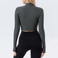 thumbnail image 5 of Sevevn Women's Cropped Workout Jacket 1/2 Zip Pullover Running Athletic Outwear Slim Fit Long Sleeve Yoga Top, 5 of 5