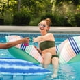 thumbnail image 6 of Big Joe Lagoon Lounger No Inflation Needed Pool Float, Rivera Stripe Turquoise Double Sided Mesh, Quick Draining Fabric, 5 feet Giant, 6 of 7