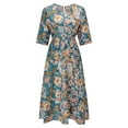 thumbnail image 4 of Ketyyh-chn99 Robes d'Été Femmes Tendance 2024 Grande Taille Robe Soleil Robes pour Femmes Manche à Volants à Étages Évasée Robe Mini Bleu,m, 4 of 5