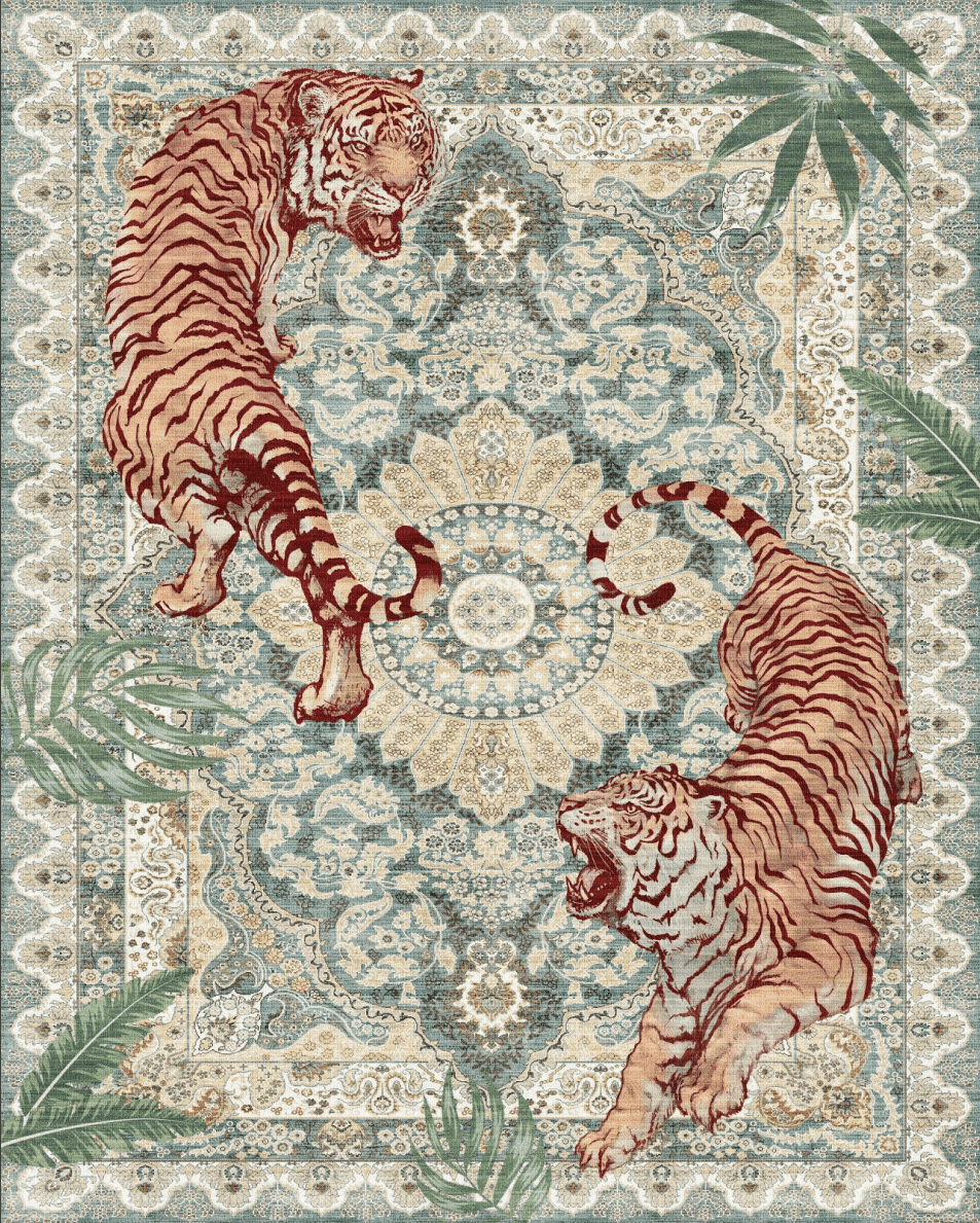 ChakmeOne Area Rugs 9x12 Ft Rugs for Living Room，Animal Print, Machine Washable, Non-Slip Stain Resistant Soft Carpet for Bedroom, Dining Room, Farmhouse, Nursery, Hallway Home Decor