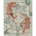 thumbnail image 4 of CHAKME 9'x12' Vintage Tiger Area Rug, Boho Traditional Washable Rug Living Room Bedroom Dining Sunroom Distressed Botanical Floral Accent Carpet, Green, 4 of 8