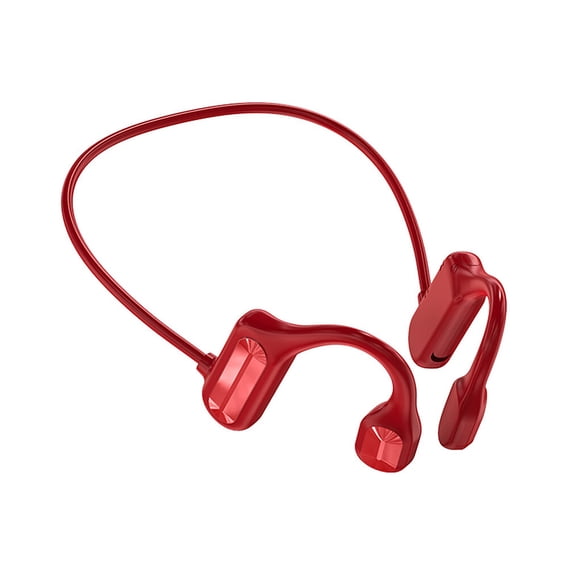 ZLight Bone Conduction Earphone Bluetooth-compatible Ear Hook Headset Workout Noise Cancelling Hands-free Portable Music Headphone Red 1Set