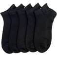 thumbnail image 4 of SereneSimple Women's Thin Mesh Slub Breathable Mid-Cut Socks 5-Pair (Black,Medium), 4 of 5