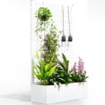 thumbnail image 1 of Outsunny Galvanized Planter Box with Trellis, 43" x 16" x 70", White, 1 of 9