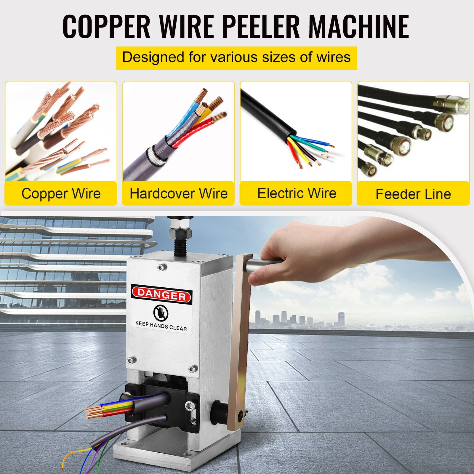 Wire Stripping Machine Scrap Recycle Tool Manual Cable Wire Stripper Replacement Blade For Copper Line Processing 1.5mm-25mm ,Easy to Use