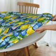 thumbnail image 5 of muroi Citrus Lemons Blue Butterfly Fitted Round Tablecloth Waterproof Table Cloth with Elastic Edge Wipe Clean Table Cover for Indoor Outdoor Fits 45"-50", Medium, 5 of 6