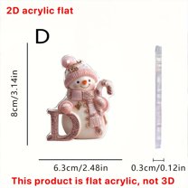 FeiFu 2D Acrylic Flat Christmas Pendants 26 English Letters Light Durable Flat Design Easy to Hang Suitable for Christmas Tree Gift Wrapping