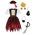 thumbnail image 5 of Halloween Pirate Costume Set for Women Adult Hollow Out Backless Design Knitted Fabric Performance Suit for Holiday Party Stage Cosplay, 5 of 7