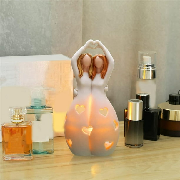Regalos para Amigas y Mujeres: Candelabro con Vela LED Cálida, Regalos Cálidos de Cumpleaños para , Mamá, Mejor , Amistad Femenina