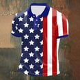 thumbnail image 2 of Laipiong Men's USA Flag Short Sleeve Polo Shirt Classic Casual Fit Patriotic Design For 4th Of July Celebrations, 2 of 3